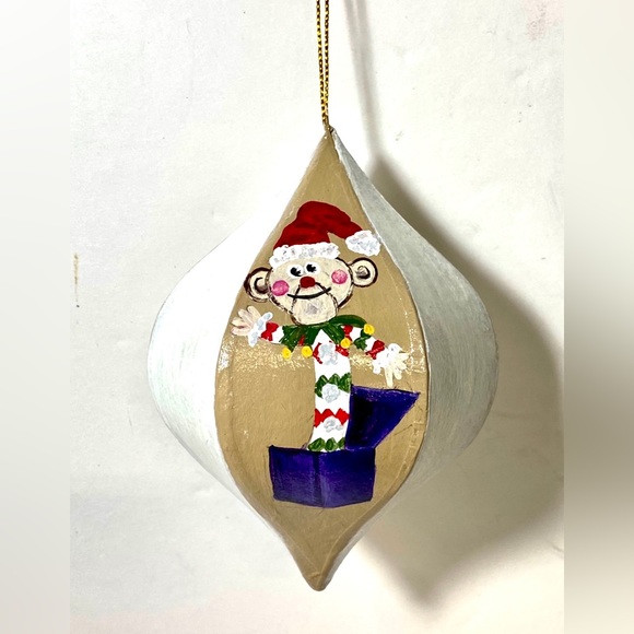 ORIGINAL Hand Painted Land of Misfit Toys 6-Sided Paper Mache Christmas Ornament - Picture 3 of 10